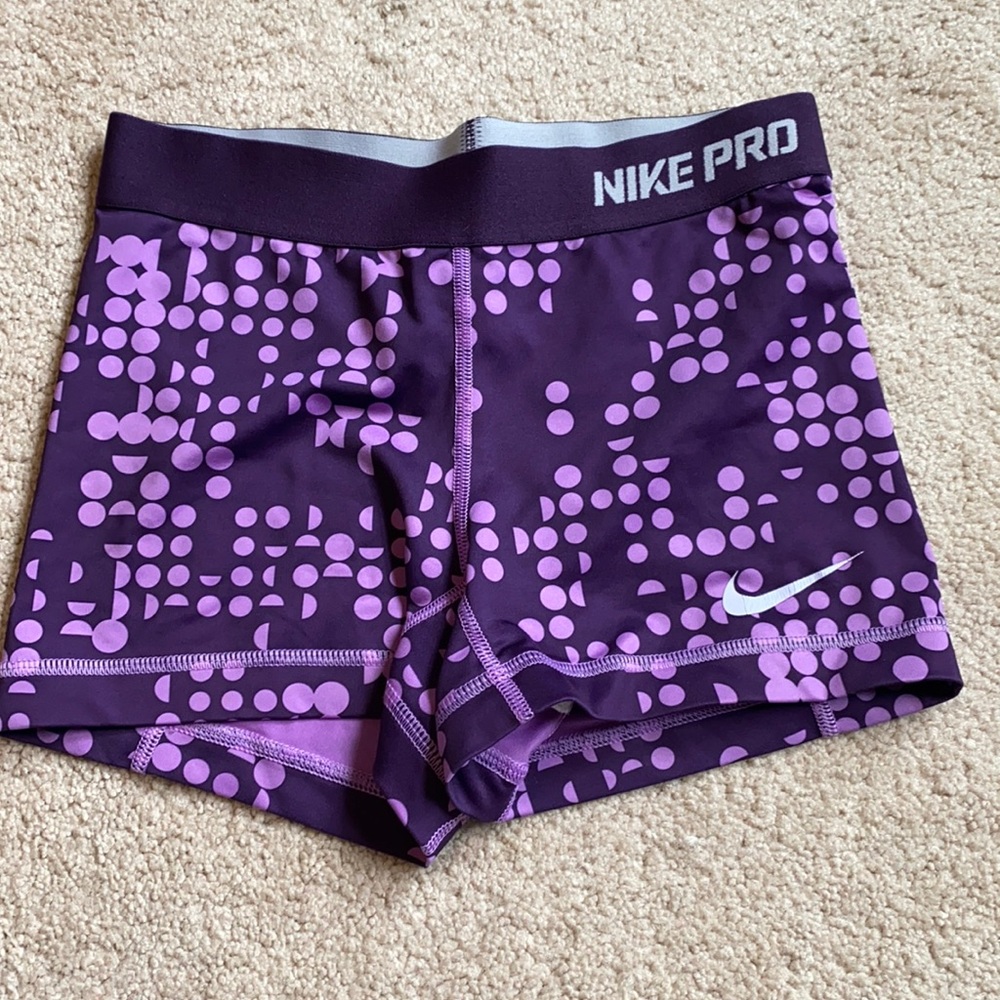 Purple spotted Nike Pros
